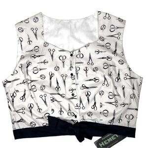 Hemet Stylist at Heart Scissor Top Pin-Up Novelty Print Sz 3x NWT